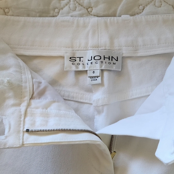 St. John Collection Women's Straight High-rise White Jeans Size 6 - Picture 7 of 14